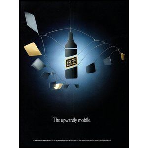 1988 Johnnie Walker Black Label Scotch Vintage Print Ad Abstract Art Mobile